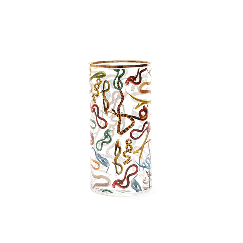 Toiletpaper Snakes Cylindrical Vase, H30cm, Multi