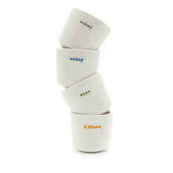 Image showing the Wakey Wakey Rise & Shine' Egg Cups Set of 4, 350ml, White product.