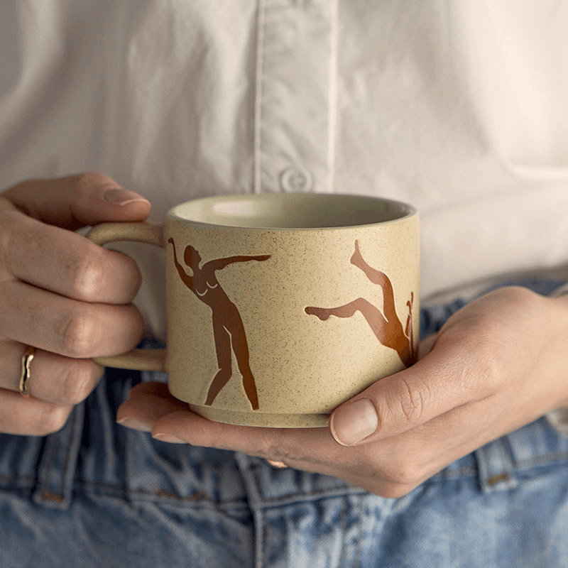 Harlow Set of 2 Mugs, D8cm, Brown