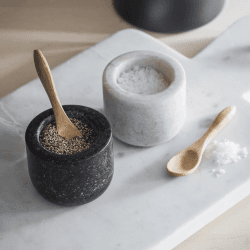 Image showing the Brompton Salt and Pepper Pots, Marble & Granite product.