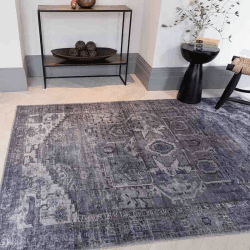 Image showing the Kaya Traditional Classic Noor Rug, 120 x 170cm, Grey, Blue, Multi product.