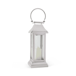 Image showing the Station Lantern, H40.5 x W15 x D15cm, Clear/Silver product.