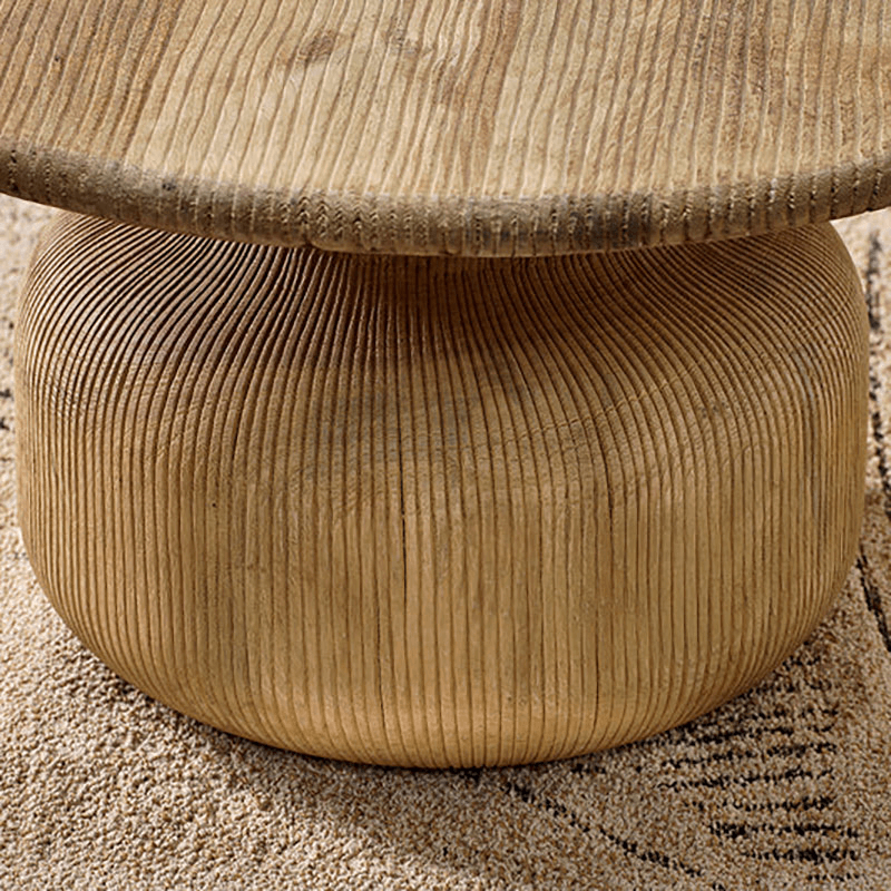 Vivan Grooved Wood Coffee Table, Natural