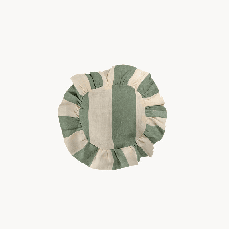 Stripe Bolster Cushion Cover, 50 x 20cm, Sea Green