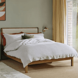 Image showing the Washed Linen Linen King Size Duvet Cover, Grey product.