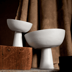 Image showing the Terra Bowl on Stand, D18cm, Stone product.