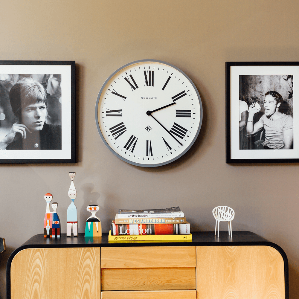 Italian Wall clock, H53 x W53 x D5.5cm, Black