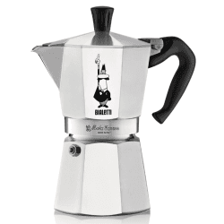 Image showing the Moka Express Espresso Maker, 4 Cup, Silver product.