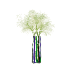 Image showing the Folk Vase, H42cm, Black/Blue/Green product.