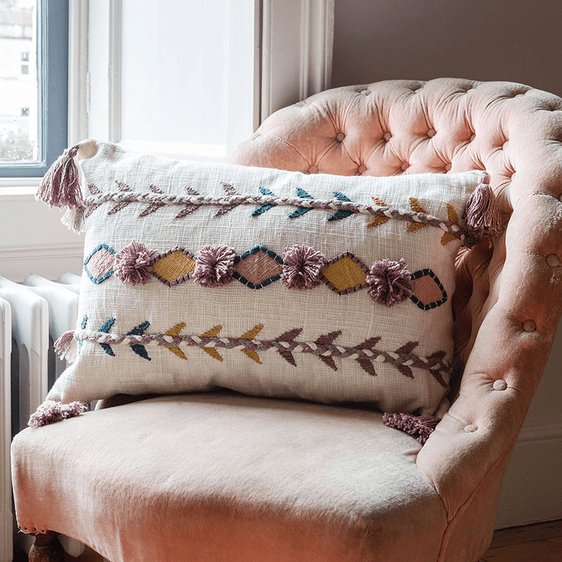 Jaz Cushion, 40 x 60cm, Cream