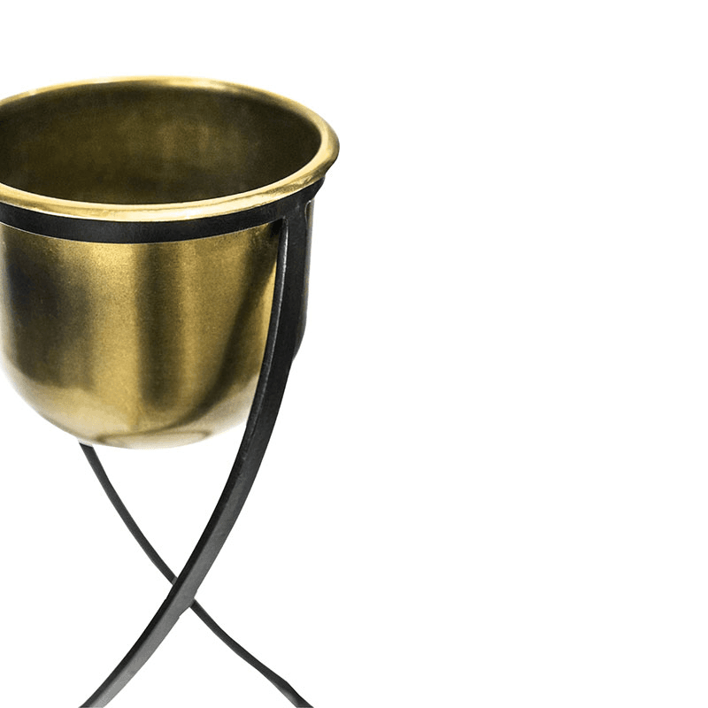 Kensington Indoor Planter on Stand, H42 x W14cm, Brass