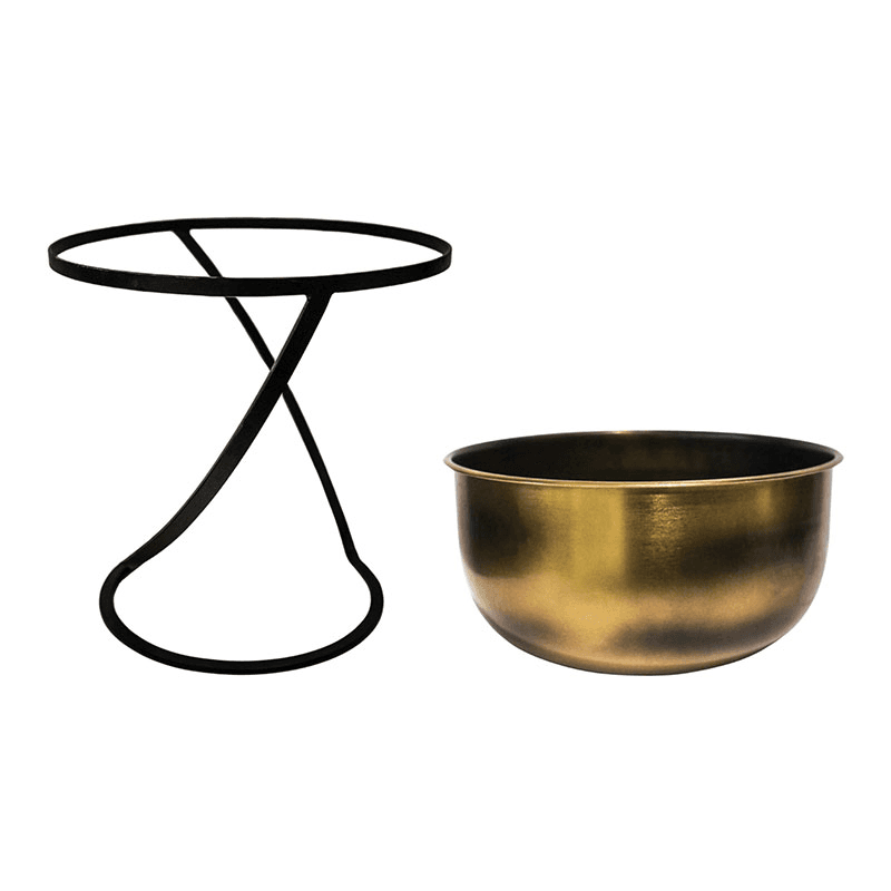 Kensington Indoor Planter on Stand, H30 x W28cm, Brass
