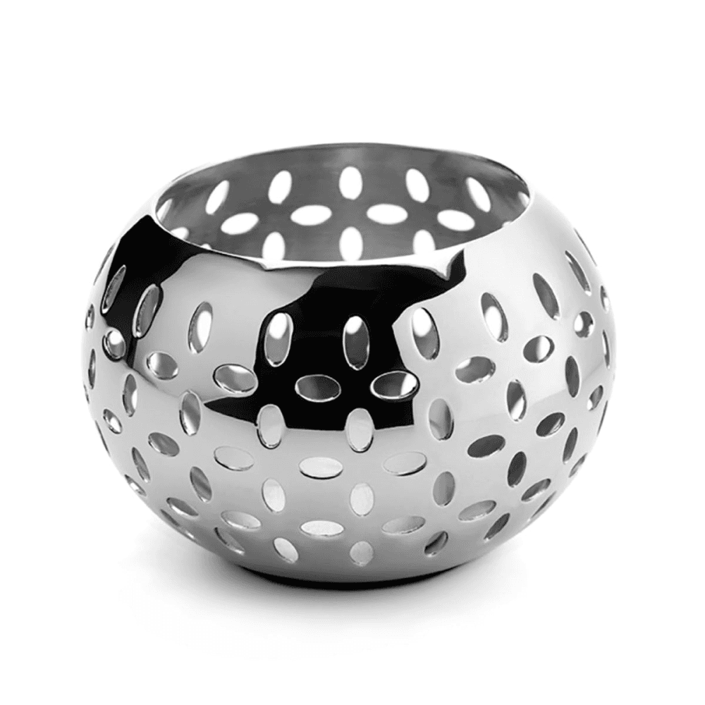 Sesame Tealight holder, 5.5 x 8.8cm, Stainless Steel