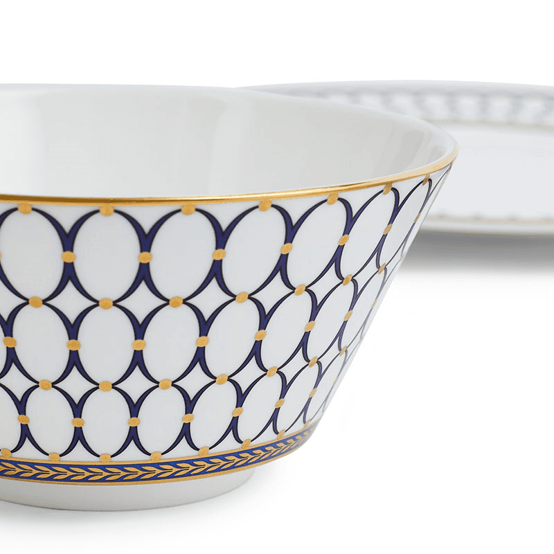 Renaissance Gold 4 piece dinnerware set, White
