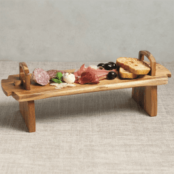 Image showing the Antipasti platform platter, 37 x 12 x 13cm, acacia wood product.
