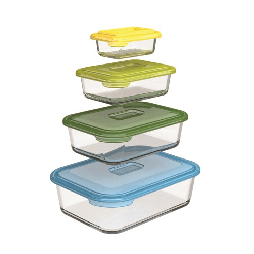 Nest 4 piece glass storage set