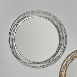 Image showing the Metal Round Mirror, D90cm, Antique Silver product.