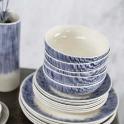 Image showing the Karuma Cereal bowl, D15cm, blue and white product.
