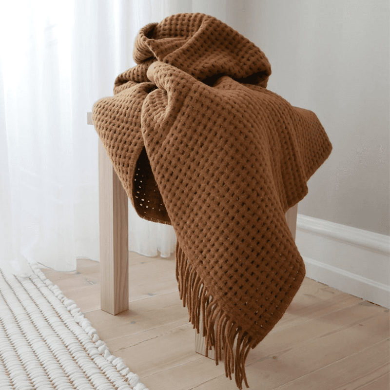 Basket Throw, H130 x W200cm, Camel