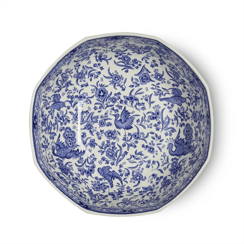 Regal Peacock Octagonal Bowl, D20.5cm, Blue