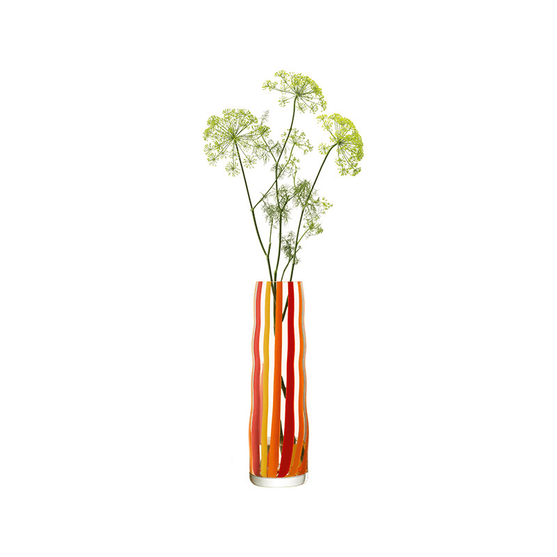 Folk Vase, H31.5cm, Orange/Red/Yellow