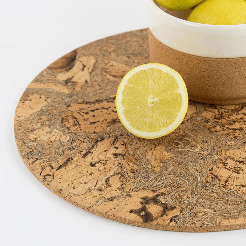 Cork Set of 4 Placemats, D30cm, Natural