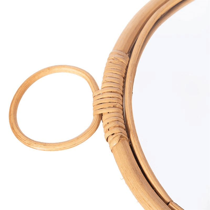 Rattan Round Mirror, D23cm, Natural