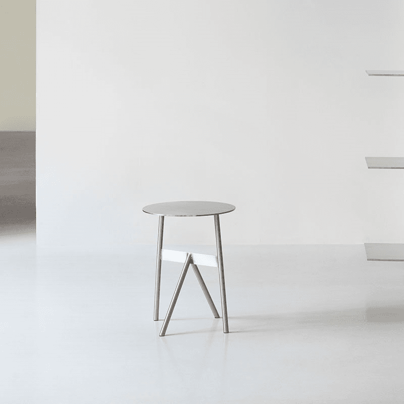 Stock Side Table, H46 x D37cm, Warm Grey