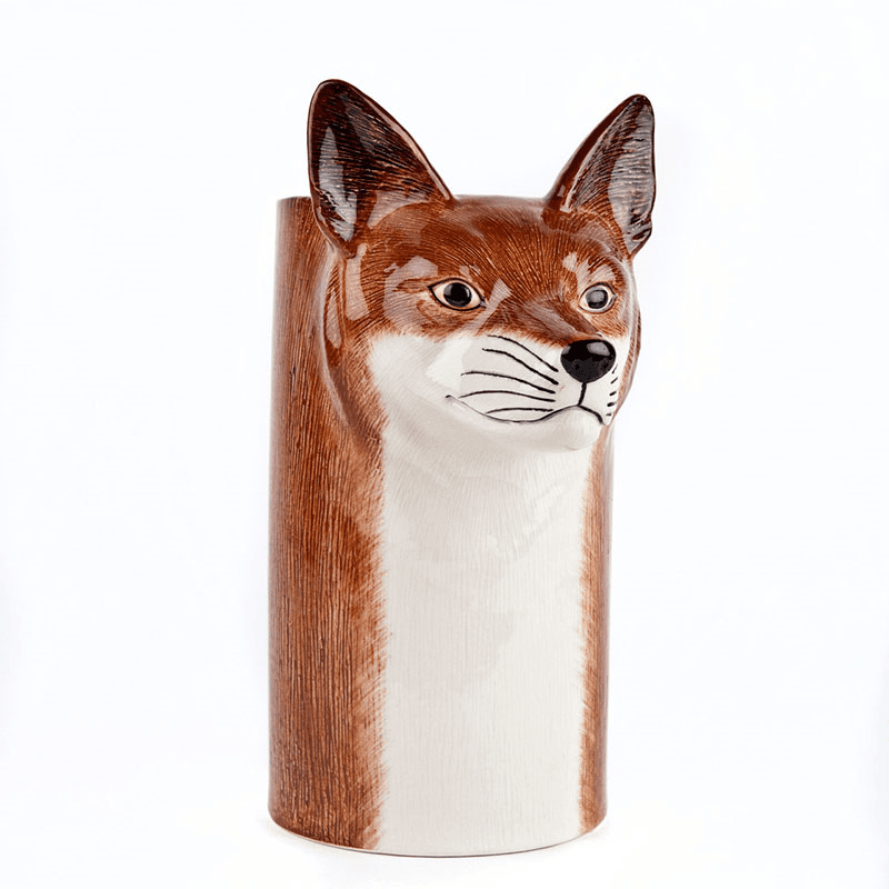 Fox Utensil Pot, H20.5cm, Brown