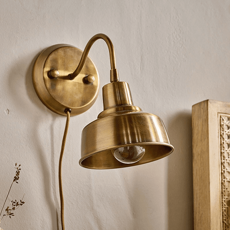 Nar Wall Lamp, H23.5cm, Antique Brass