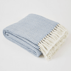 Image showing the Herringbone Blanket, 250cm x 130cm, Lavender product.