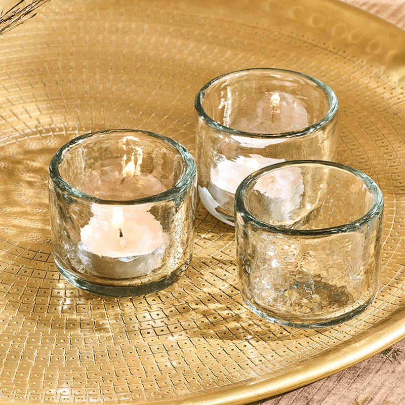 Irda Set of 3 Small Tealights, Clear