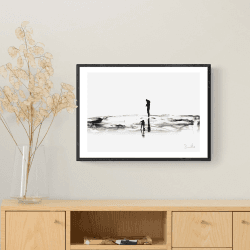 Image showing the Dan Hobday, On the Beach Framed Art Print, Multi product.