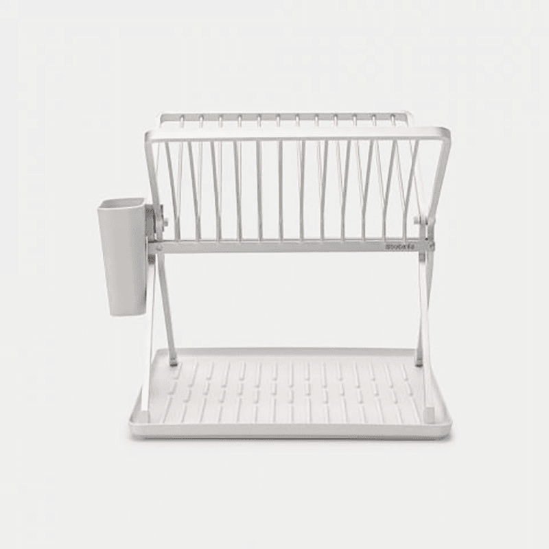 SinkSide Foldable Dish Drying Rack, Small, Light Grey