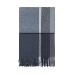 Image showing the Manhattan Plaid Throw, H200cm x W130cm, Dark Blue/Asphalt product.