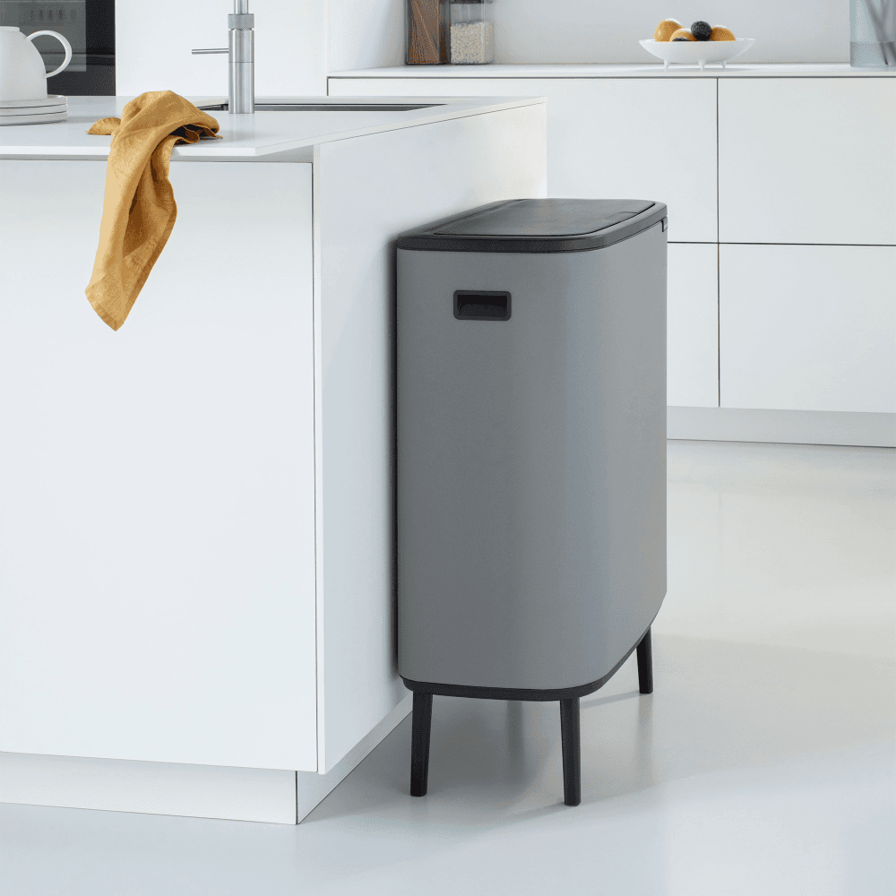 Bo Hi touch bin, 60 litre, Mineral Concrete Grey