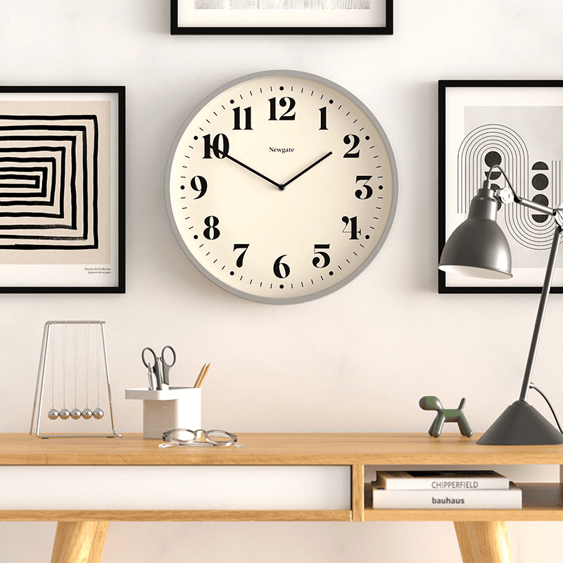 Number Two Wall Clock, D45cm, Posh Grey