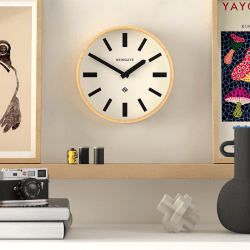 Image showing the Bali Wall Clock Ocean Dial, 30cm, Light Bamboo product.