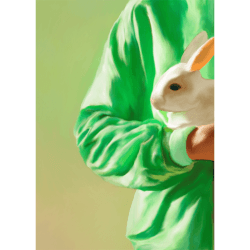 Image showing the White Rabbit Art Print, 70 x 100cm product.