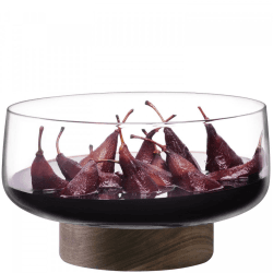 Image showing the City Bowl & walnut base, D30cm, clear product.
