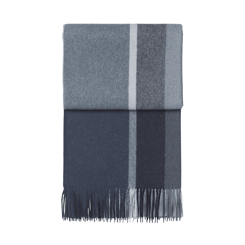 Manhattan Plaid Throw, H200cm x W130cm, Dark Blue/Asphalt