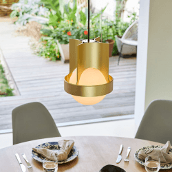 Image showing the Large Loop Single Pendant with Sphere IV, Gold product.