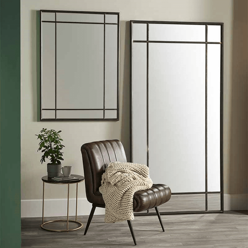 Rectangle Mirror, H110 x W80cm, Black