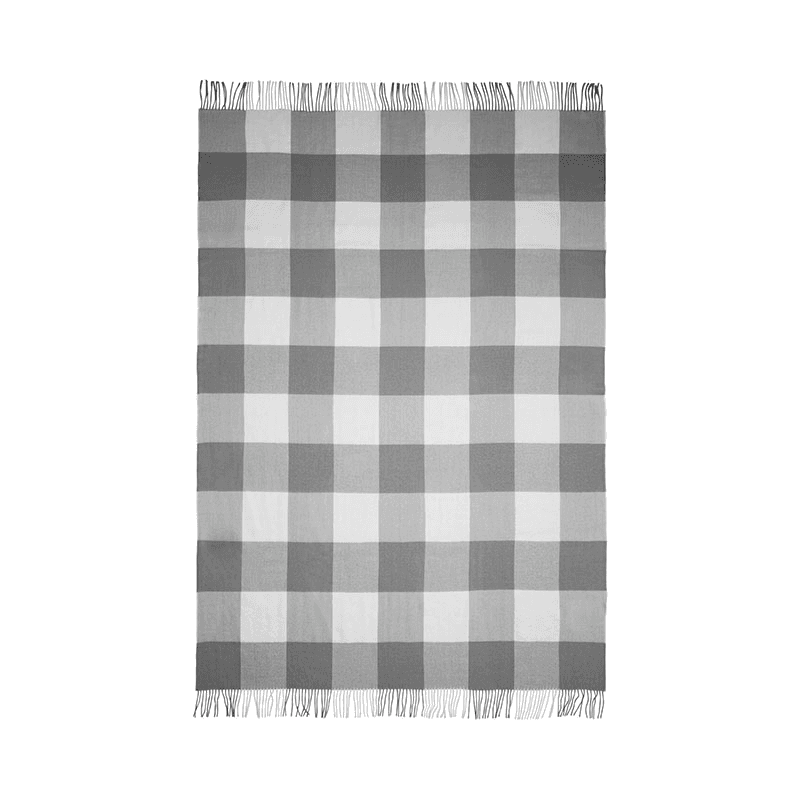 Whisper Plaid Throw, H200cm x W130cm, Flint Grey/Cream