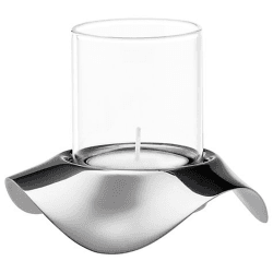 Image showing the Drift Tealight holder, H8.5 x W11cm, Stainless Steel And Glass product.