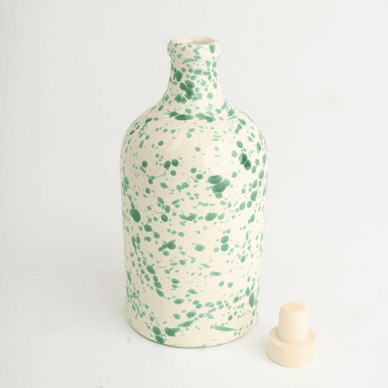 Splatter Ceramic Bottle, 750ml, Pistachio