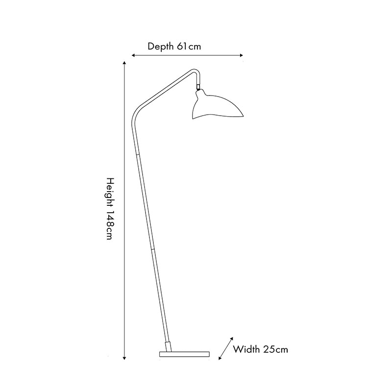 Toulon Floor Lamp, H150cm, Black