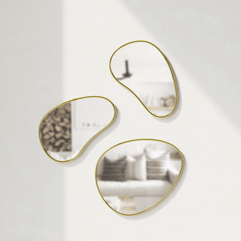 Hubba Set of 3 Mirrors, Brass