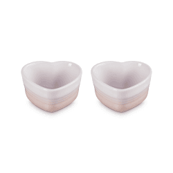 Image showing the Heart Set of 2 Ramekins, Shell Pink product.
