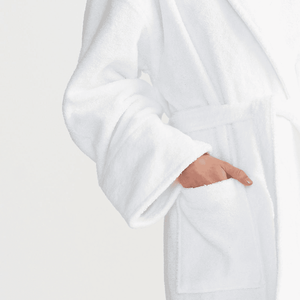 Classic Cotton Bath robe, small, White